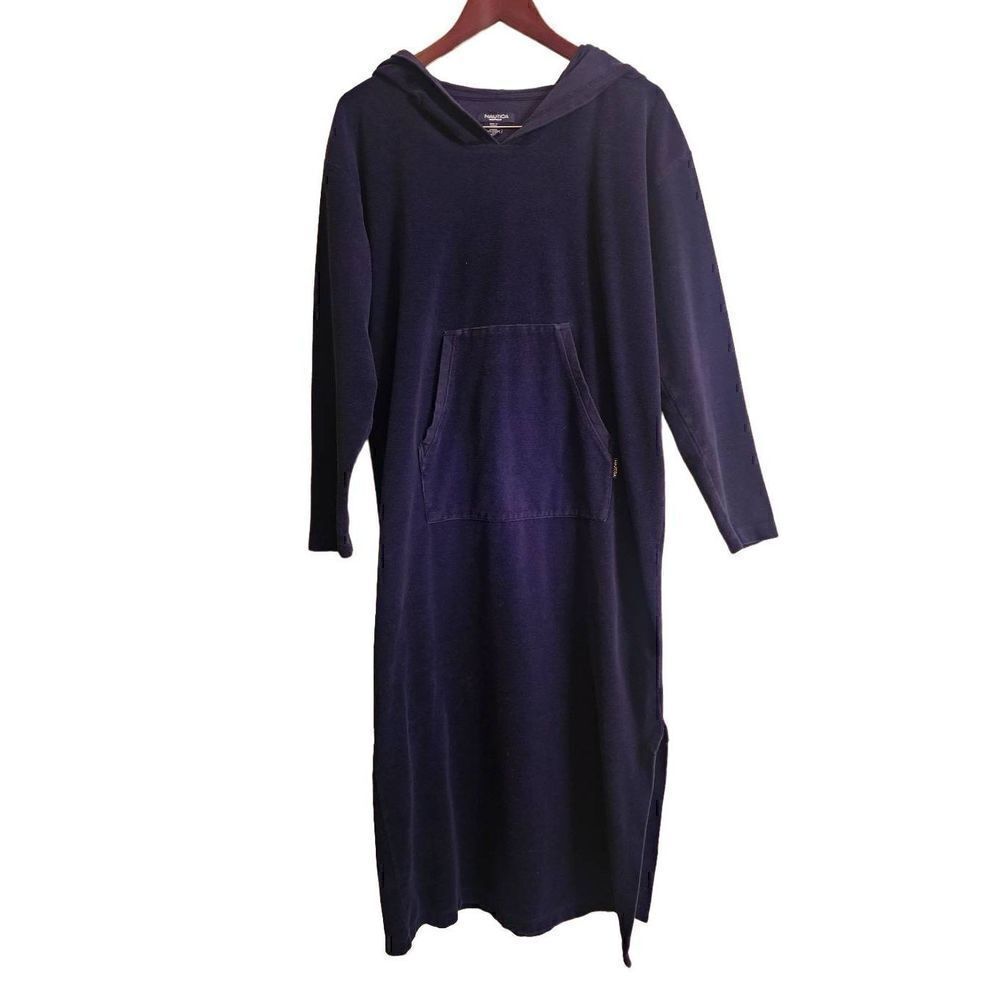 Nautica hooded blue pullover sleep dress robe size medium